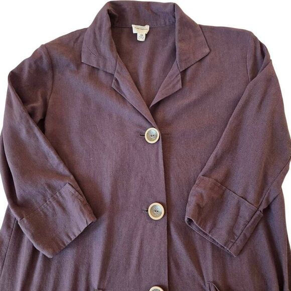 For Cynthia Womens Linen Blend Casual Lagenlook Oversized Pockets Midi Dress XS - Picture 2 of 13